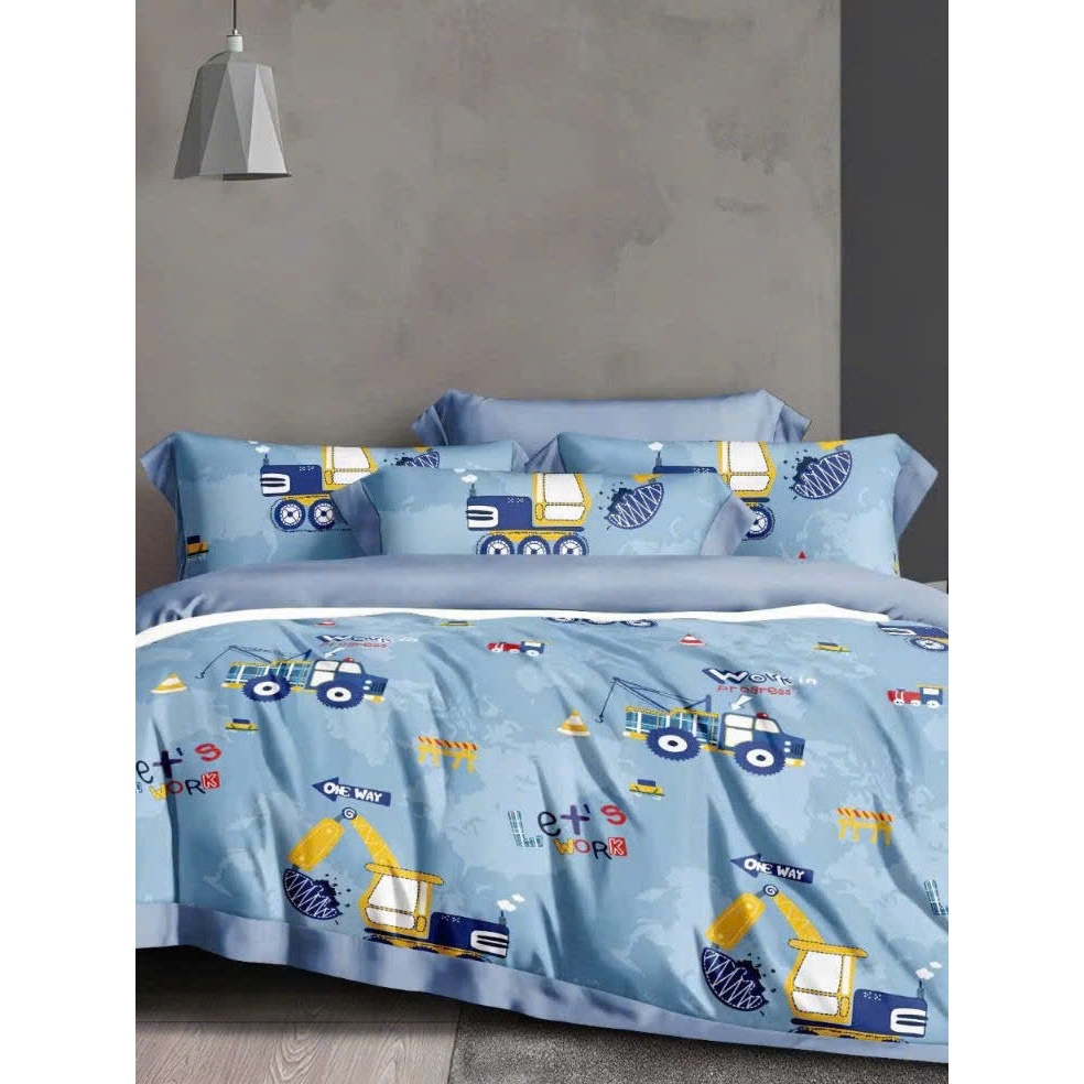 Bộ ga giường Tencel lụa cao cấp mát lạnh 4 món áo gối ôm có dây kéo mềm mịn không bao gồm mền