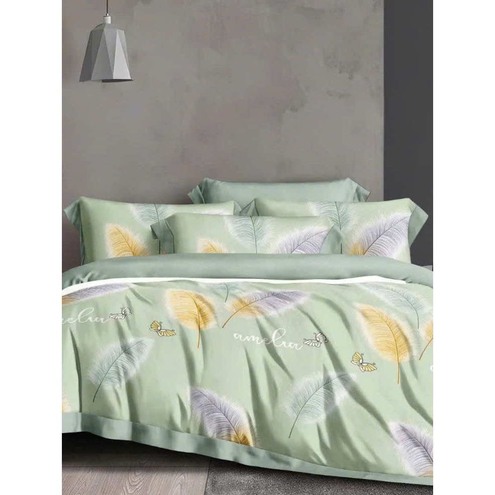 Bộ ga giường Tencel lụa cao cấp mát lạnh 4 món áo gối ôm có dây kéo mềm mịn không bao gồm mền