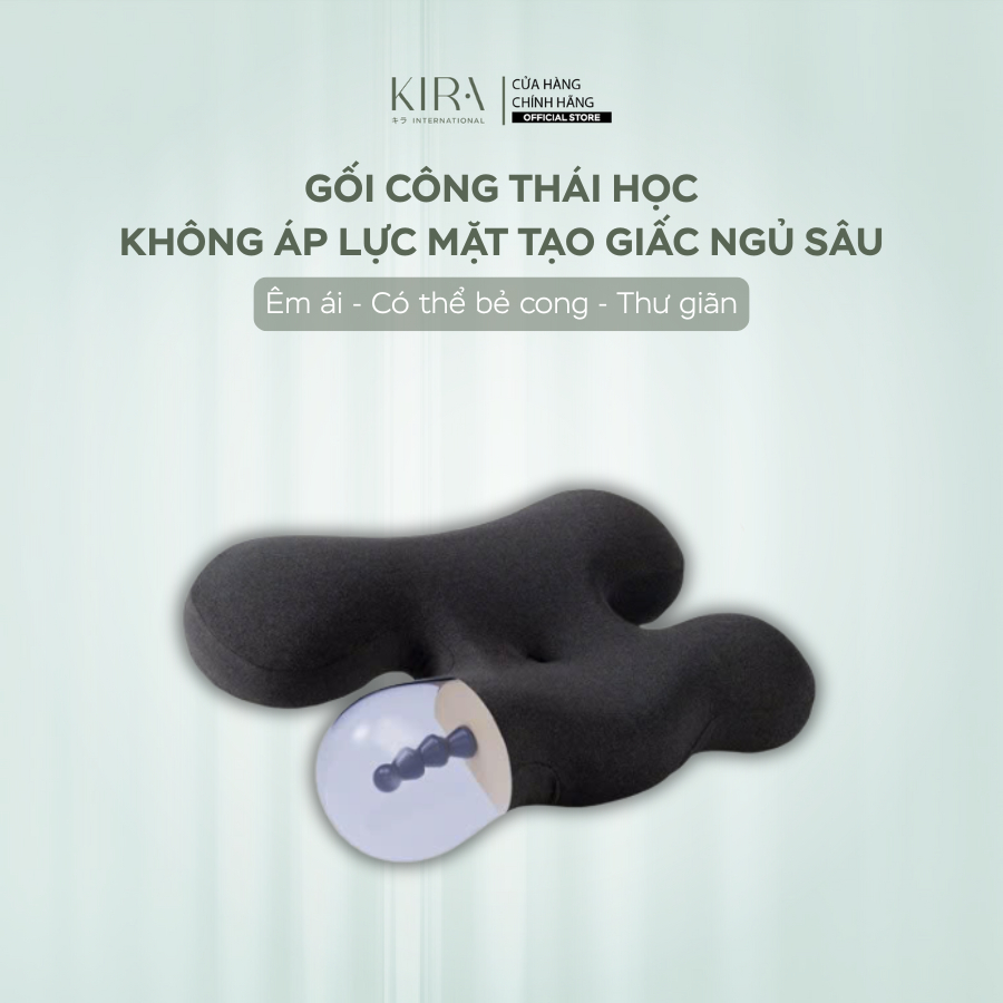 Gối công thái học giúp giảm áp lực lên mặt, mang lại giấc ngủ sâu và thoải mái