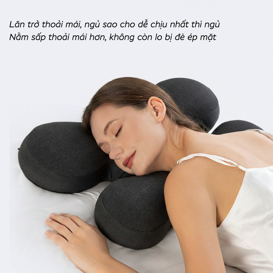 Gối công thái học giúp giảm áp lực lên mặt, mang lại giấc ngủ sâu và thoải mái