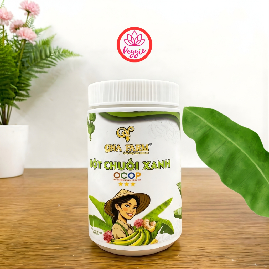 Bột Chuối Xanh QNA Farm Nguyên Chất (Hộp 500g) - Hỗ Trợ Dạ Dày, Giảm Cân, Tiểu Đường.