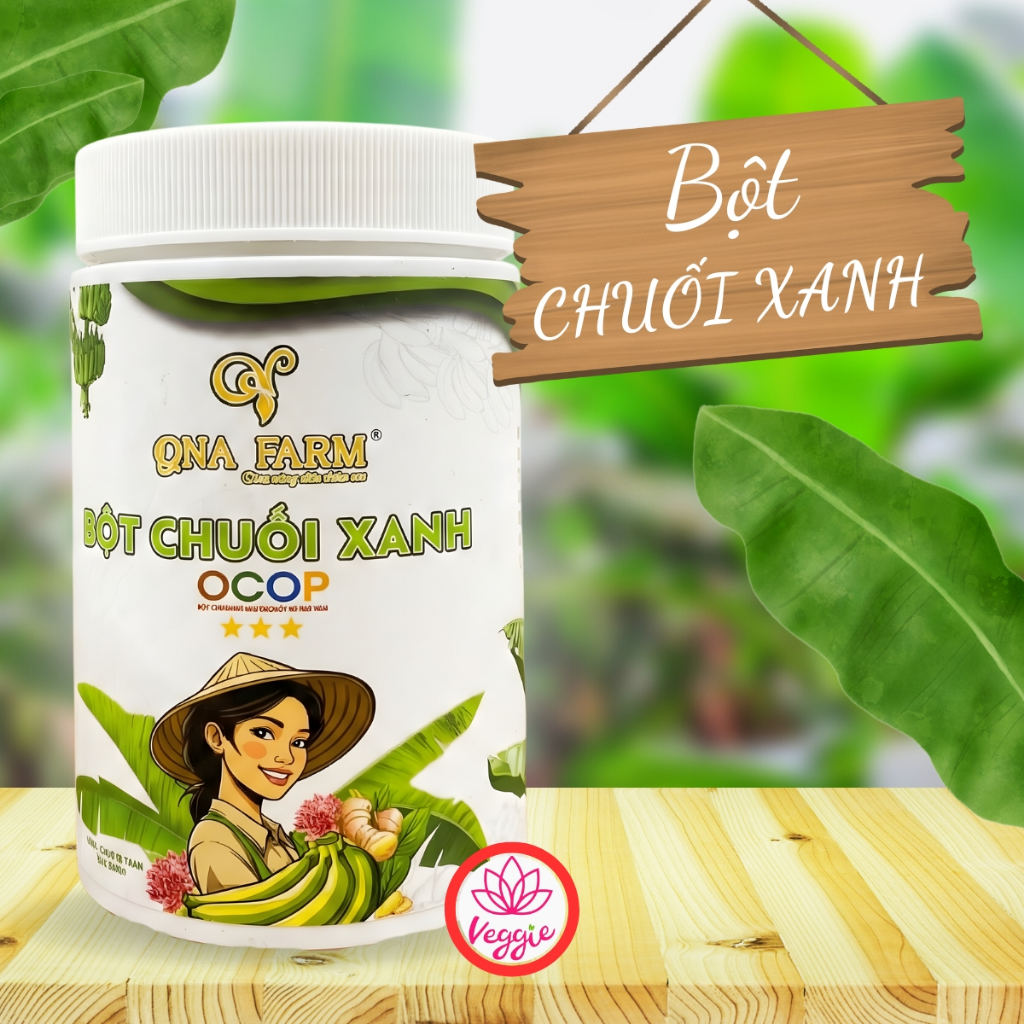 Bột Chuối Xanh QNA Farm Nguyên Chất (Hộp 500g) - Hỗ Trợ Dạ Dày, Giảm Cân, Tiểu Đường.