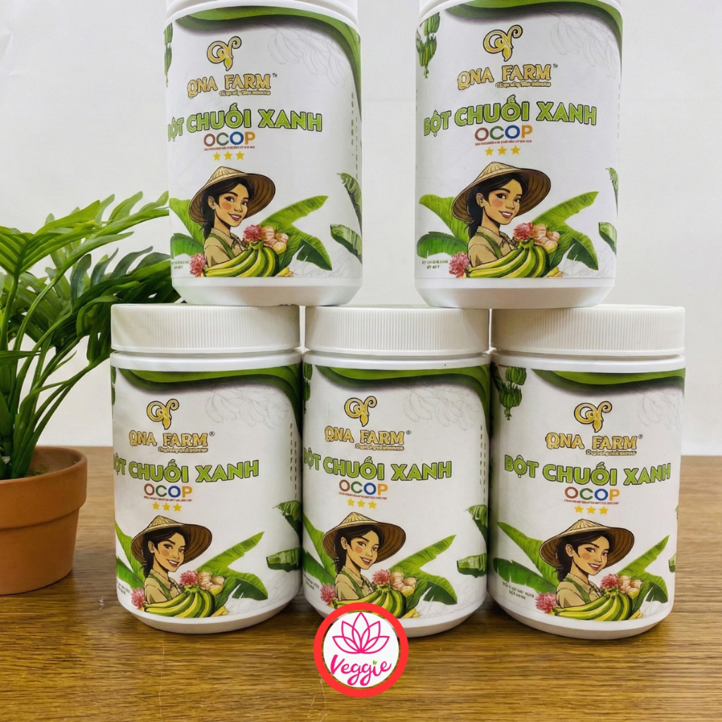 Bột Chuối Xanh QNA Farm Nguyên Chất (Hộp 500g) - Hỗ Trợ Dạ Dày, Giảm Cân, Tiểu Đường.