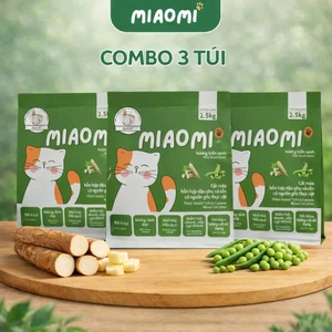 Combo 3 Túi Cát Mèo, Cát Sắn Thiên Nhiên Hương Biển Xanh - Vón Cực Nhanh, Ít Bụi, Không Bết Đáy