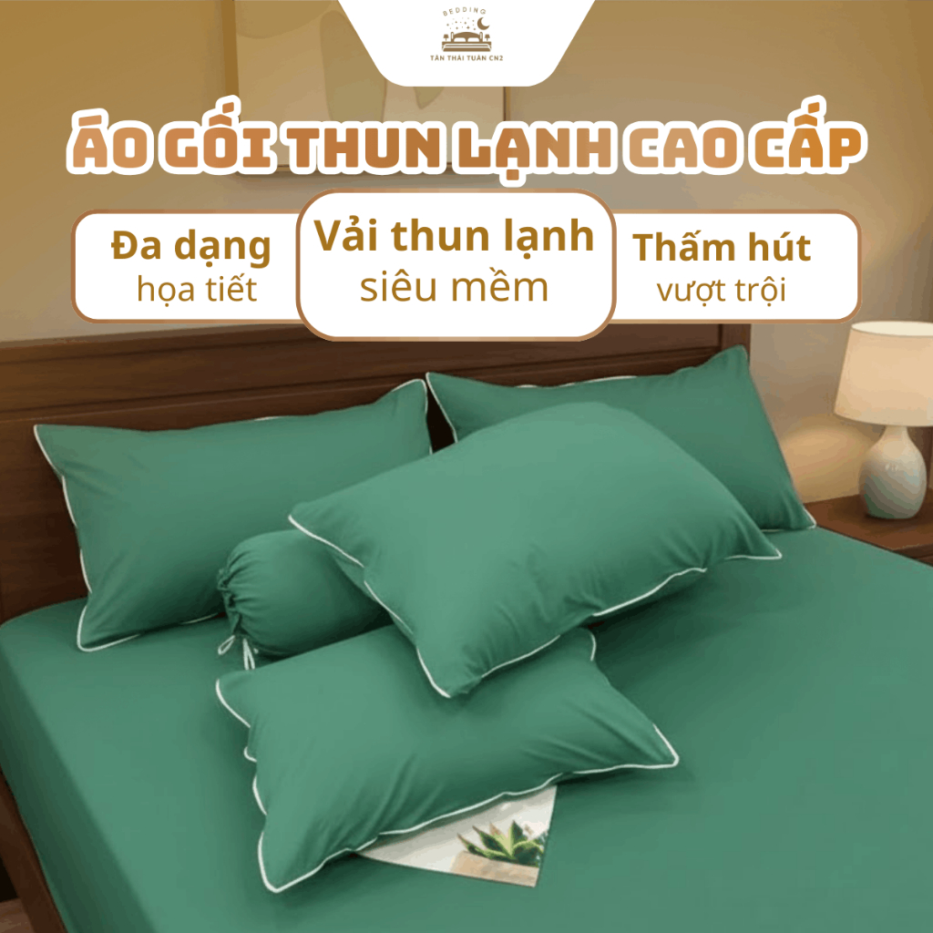 Áo gối nằm và vỏ gối ôm thun lạnh cao cấp chất vải mềm mát không xù lông không phai màu