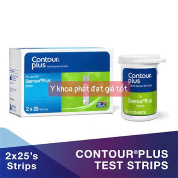 (GIAO NHANH 30 PHUT) QUE THỬ ĐƯỜNG HUYẾT CONTOUR PLUS (25 que và 50 que) 05/2027