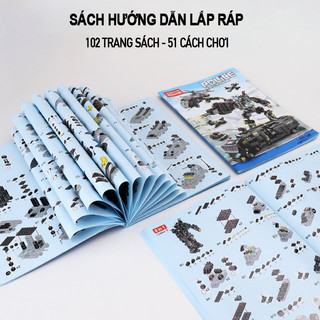 [920 CHI TIẾT] Bộ đồ chơi logo xếp hình Cảnh Sát đội đặc nhiệm SWAT mô hình lắp ráp Robot và Máy Bay Bobotoys