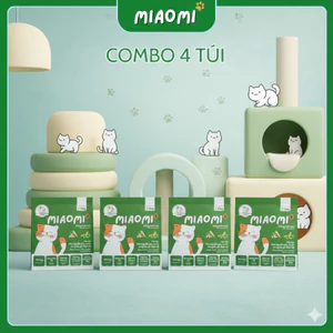 Combo 4 Túi Hỗn Hợp Cát Sắn, Cát Đậu Nành MiaoMi Hương Biển Xanh - Siêu Vón, Không Dính Đáy