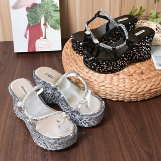 Dép Xuồng Kim Sa, Quai Xỏ Đính Xoàn 9cm MA Shoes D4742 - Chất Liệu Cao Cấp, Chống Trơn Trượt