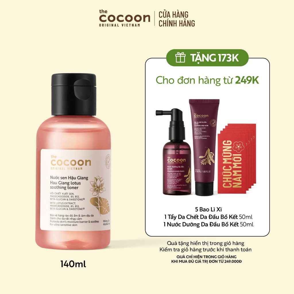 Nước sen Hậu Giang (toner) Cocoon giúp phục hồi đa nhiệm cho da rất ...