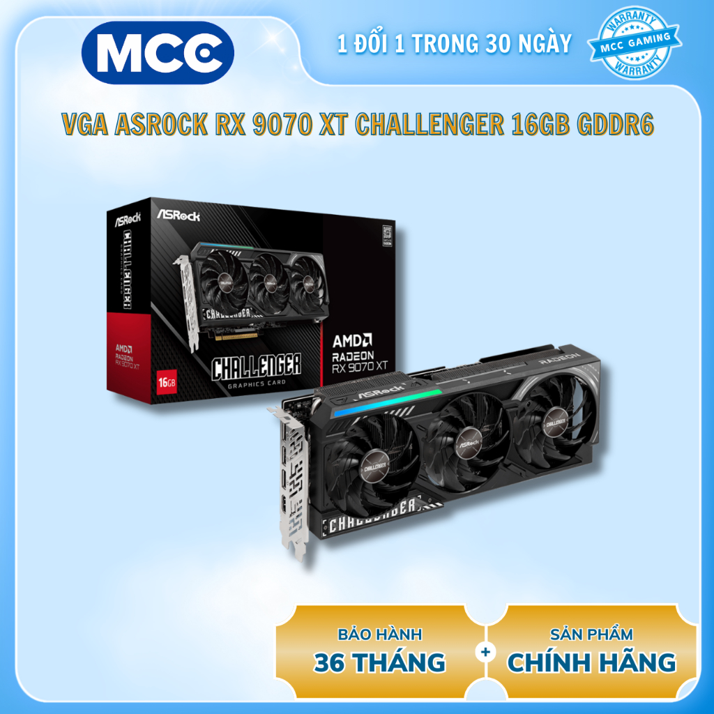 VGA Asrock AMD Radeon RX 9070 XT Challenger 16GB ( RX9070XT CL 16G ...