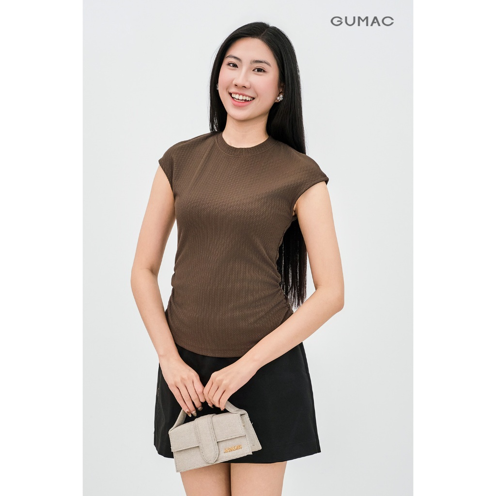 Áo Thun Nữ Cơ Bản GUMAC Form Ôm Vừa Kiểu Tay Hến Trẻ Trung ATE11035