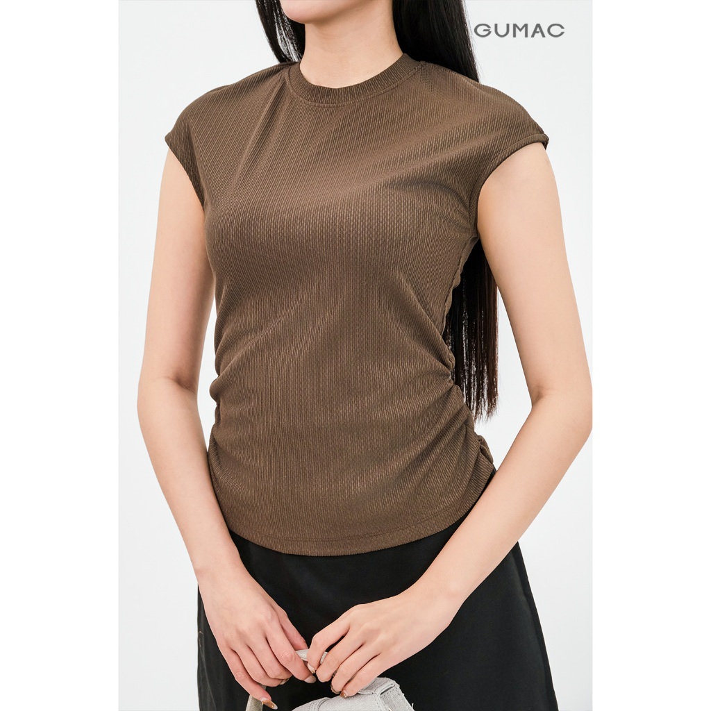 Áo Thun Nữ Cơ Bản GUMAC Form Ôm Vừa Kiểu Tay Hến Trẻ Trung ATE11035
