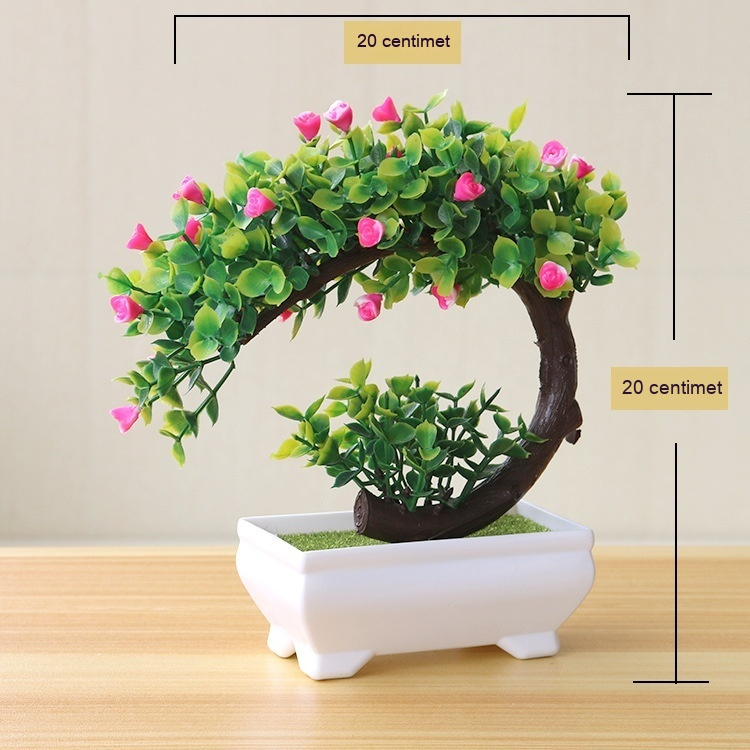 Chậu Cây Bonsai Giả Trang Trí | Cây Cảnh Để Bàn Phòng Khách, Phòng Ngủ | Phong Cách Tối Giản