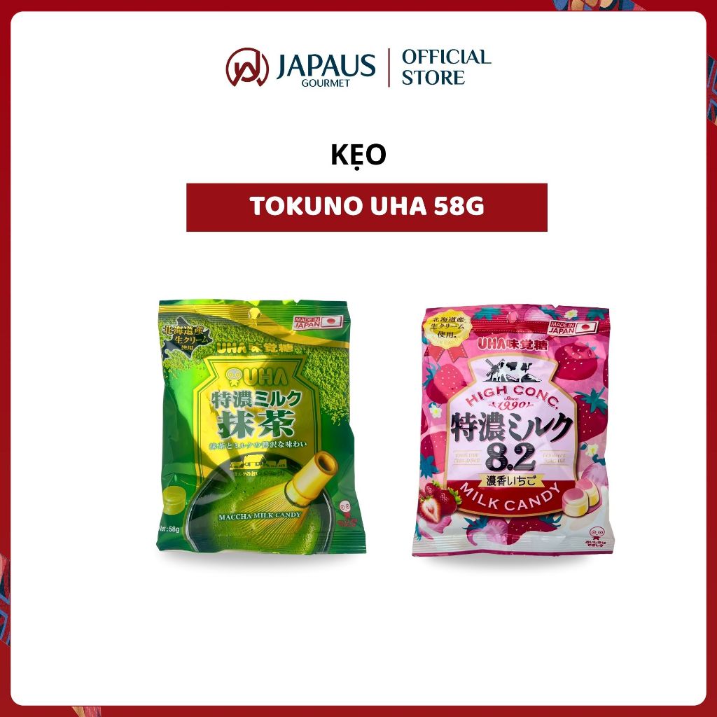 Kẹo Tokuno UHA 58g – Matcha / Sữa Dâu