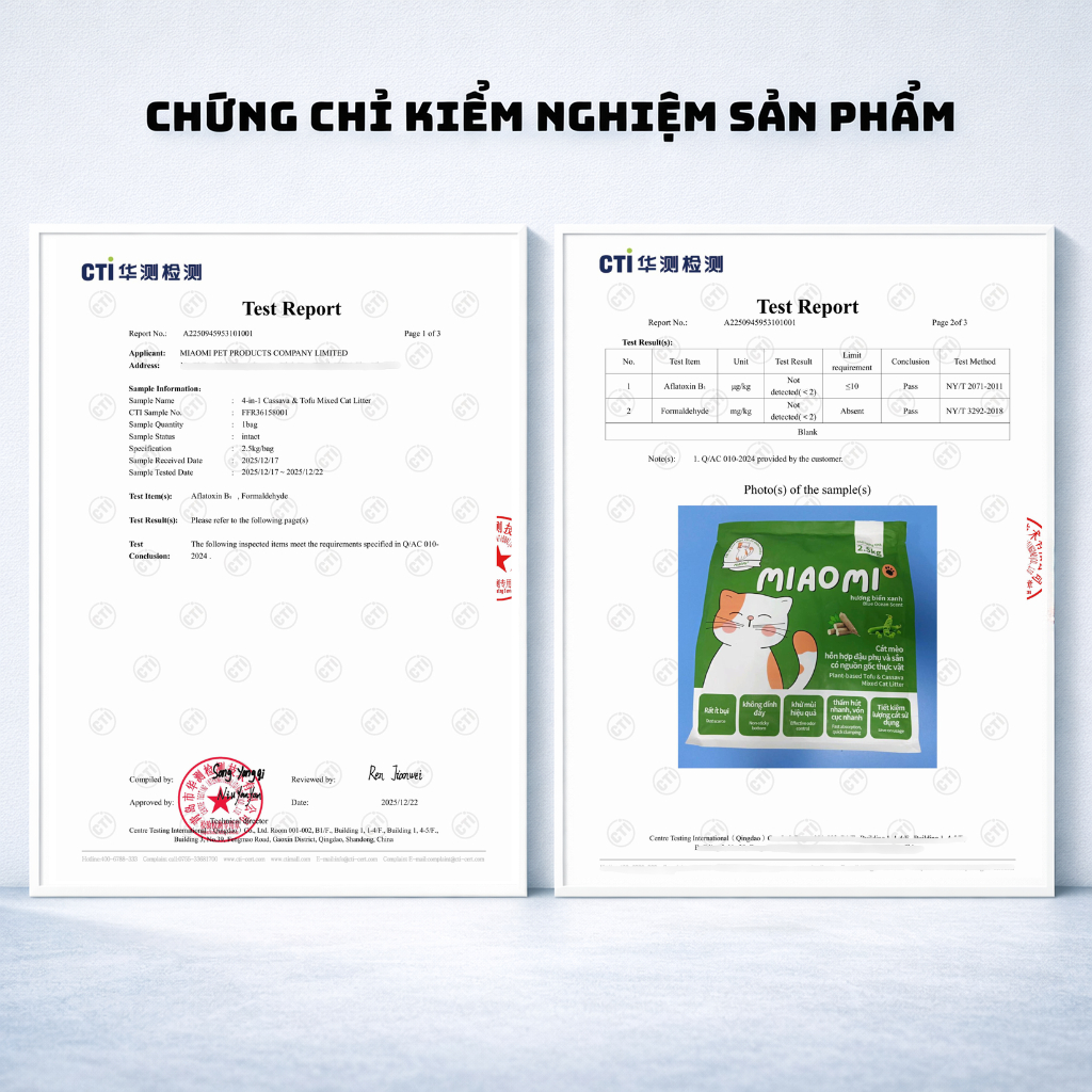 [MUA 5 TẶNG 1] Cát Mèo MiaoMi Hương Biển Xanh 2.5kg - Cát Sắn Vón Nhanh, Khử Mùi, Ít Bụ