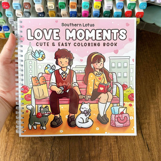 Bộ Tranh Tô Màu Love Moments 42 Tranh, Giấy dày 200gsm Quyển A4 A5, Phù Hợp Màu Marker, Acrylic, Chì Màu, Sáp Màu