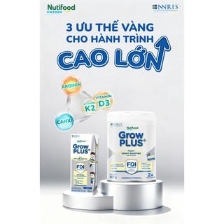Sữa công thức Nutifood Sweden GrowPLUS +(Grow bạc) 800g