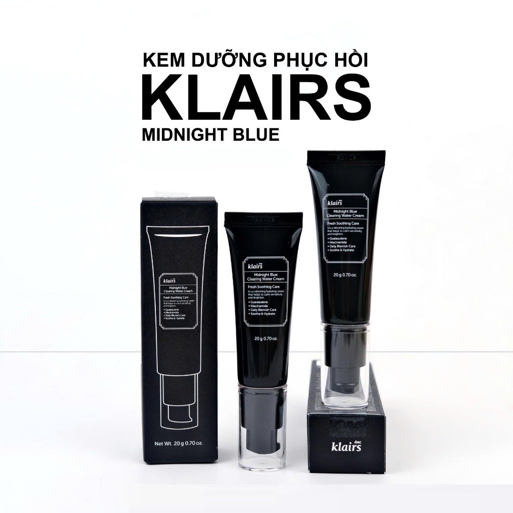 Kem dưỡng da Dear, Klairs Midnight Blue Calming Cream phục hồi da yếu nhạy cảm