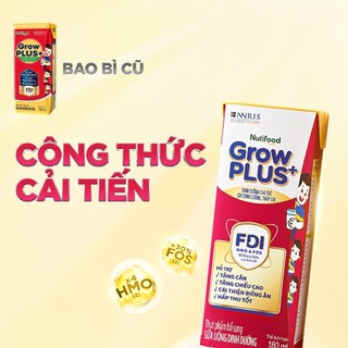 Thùng 48 Hộp Sữa GrowPLUS+ Đỏ Ít Đường Tăng Cân Hỗ Trợ Tiêu Hóa Tăng Cường Miễn Dịch 110ml 180ml -