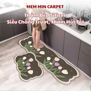 Thảm Bếp Silicon Hàng Loại 1 Dày Và Mịn Thấm Hút Tốt, Mặt Đáy Chống trơn, chống trượt tốt - MemMinCarpet