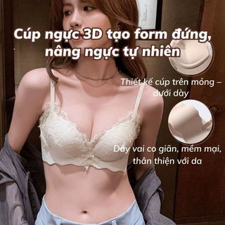 Áo ngực nữ không gọng su đúc cao cấp đệm vừa nâng đỡ ngực gợi cảm viền ren sang trọng quyến rũ A1849