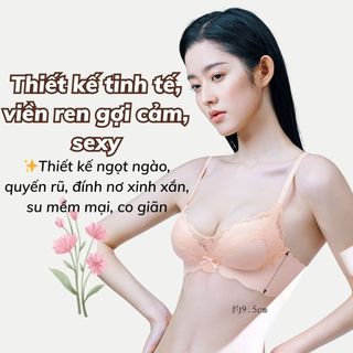 Áo ngực nữ su đúc ren cao cấp sang trọng đệm mút vừa nâng quả tạo khe gợi cảm quyến rũ DEVARI A1849
