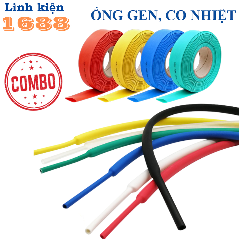 Combo- Ống Co Nhiệt Cách Điện (Gen Co Nhiệt) Đủ Size 1mm - 10mm - Tỷ Lệ Co 2:1