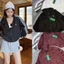 Áo khoác gió nữ tay dài phối sọc tay logo ngựa thêu rút dây-NTHBOUTIQUE Boy Phố 2025