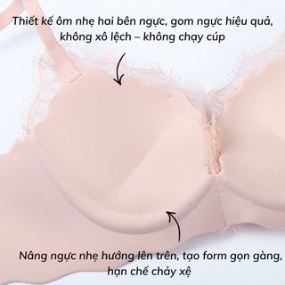 Áo ngực nữ su đúc ren cao cấp sang trọng đệm mút vừa nâng quả tạo khe gợi cảm quyến rũ DEVARI A1849