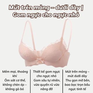 Áo ngực nữ su đúc ren cao cấp sang trọng đệm mút vừa nâng quả tạo khe gợi cảm quyến rũ DEVARI A1849