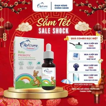 Men vi sinh Avisure Baby Probiotic siêu lợi khuẩn giảm táo bón, tăng cường tiêu hoá miễn dịch cho trẻ 20ml