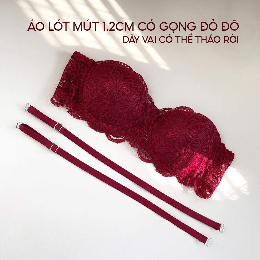 Áo ngực ren cup ngang có mút nâng vừa 1.6CM gợi cảm 3 màu trắng đen nu basic có size lớn Eriscos phù hợp ngực nhỏ và lớn