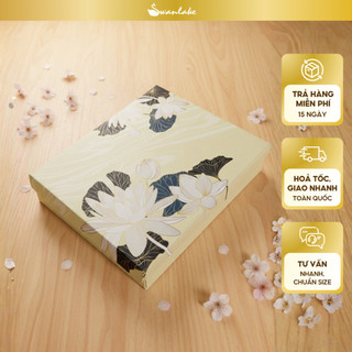 SWANLAKE | Hộp Đựng Quà Tặng Cao Cấp Họa Tiết Hoa Sen Sang Trọng Nắp Rời