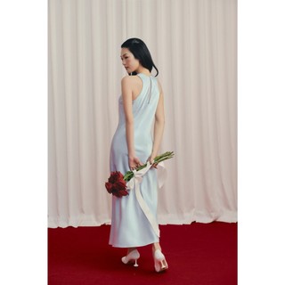 Đầm lụa maxi OLV thắt eo thanh lịch Silky Halter Dress nhiều màu phù hợp đi tiệc