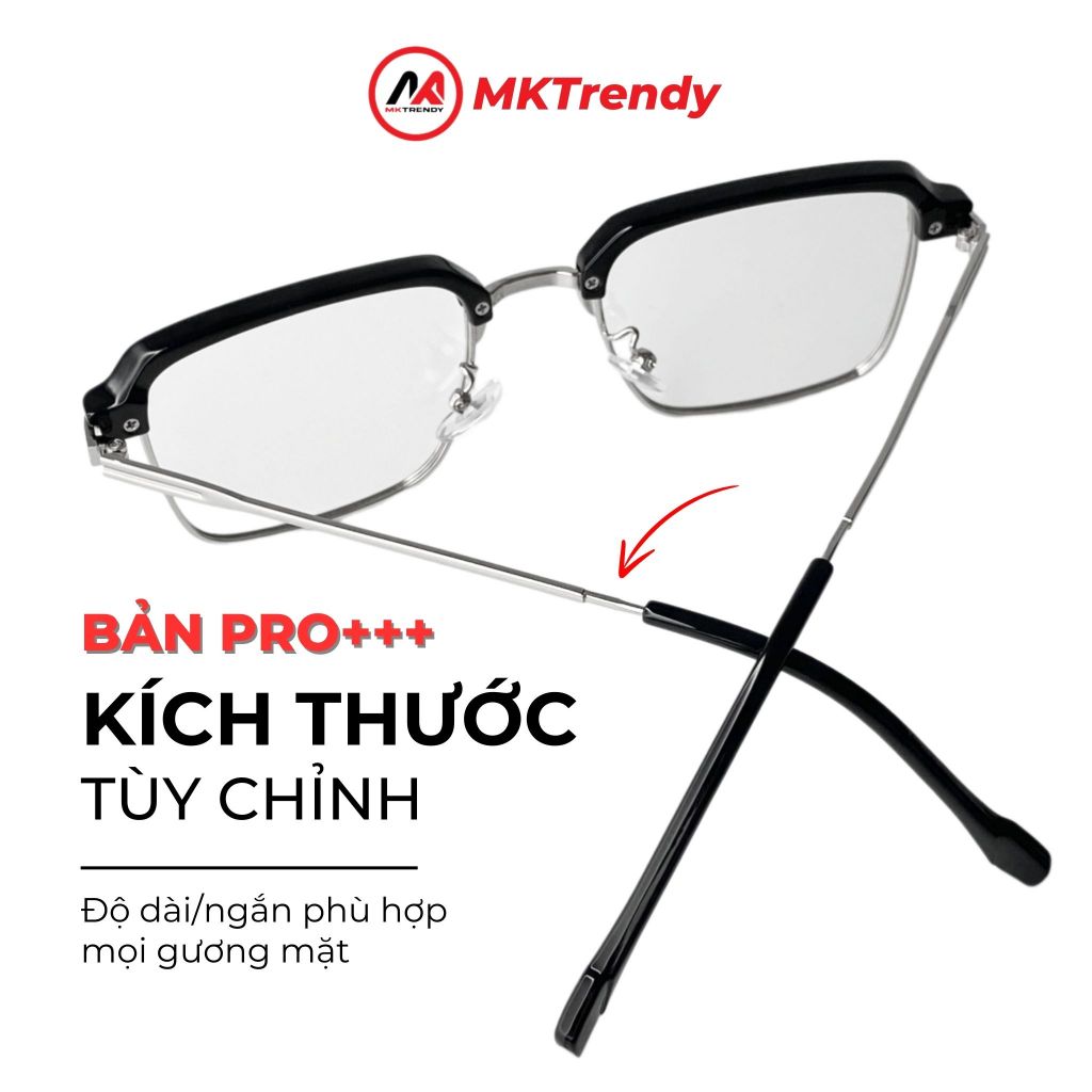 Kính râm đổi màu thời trang nam nữ MKTRENDY gọng kim loại chống tia UV chống ánh sáng xanh phong cách X10
