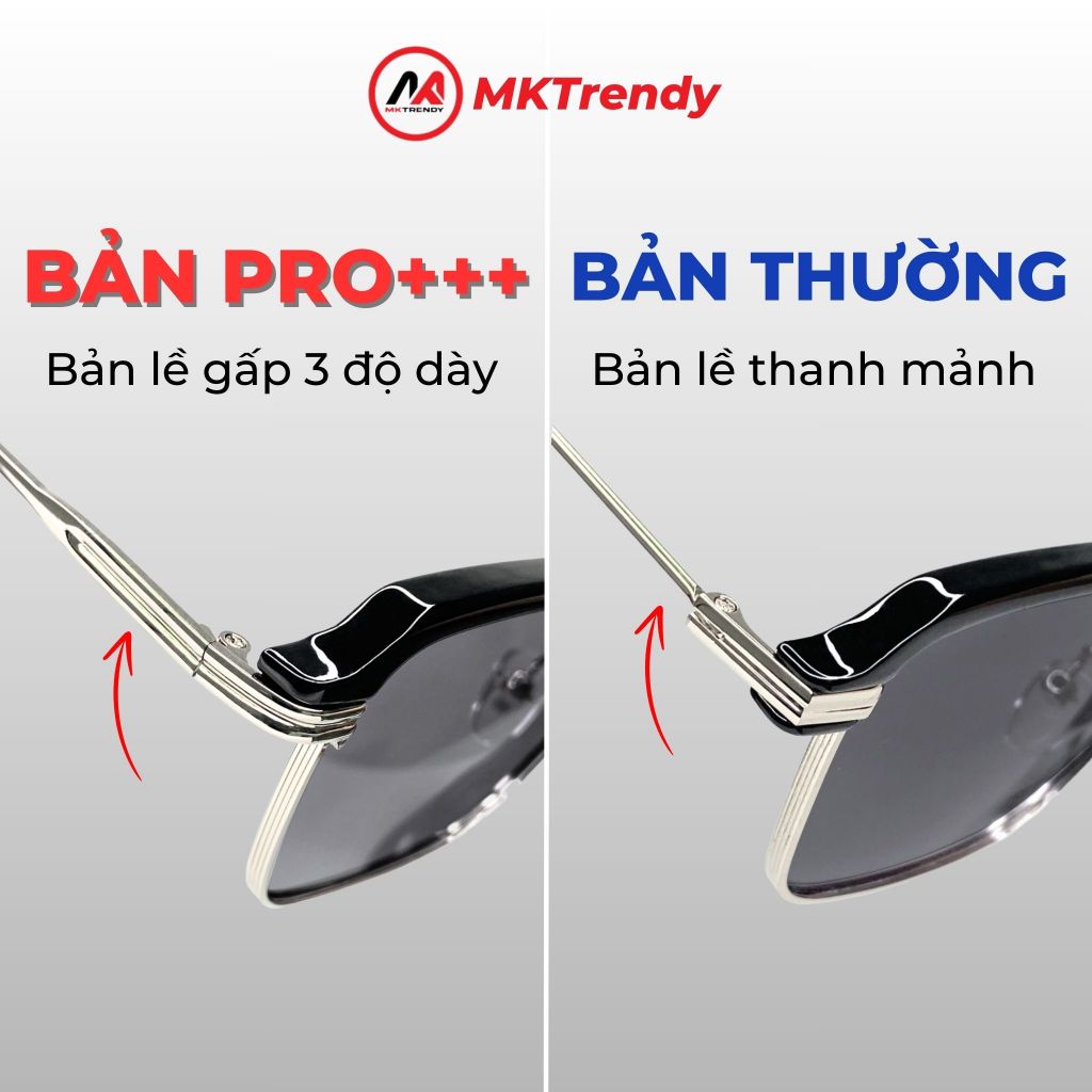Kính râm đổi màu thời trang nam nữ MKTRENDY gọng kim loại chống tia UV chống ánh sáng xanh phong cách X10
