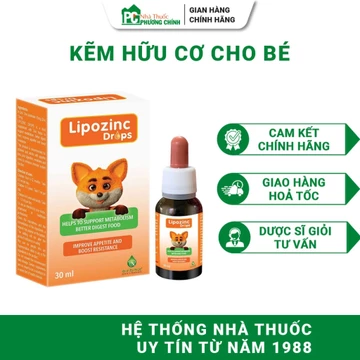 Kẽm Hữu Cơ Cho Bé Erbex Lipozinc Drops - Hỗ Trợ Bé Ăn Ngon, Tăng Đề Kháng 30ml
