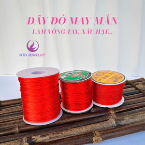 Dây Đỏ May Mắn KATEDA Dùng Để Thắt Vòng Tay, Xâu Hạt, Thắt Phụ Kiện Treo Xe Oto 100m / cuộn