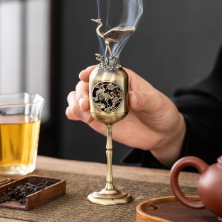 Trầm Hương Lư Xông Lư Hương Cây Đèn Cung Đình Hạc Tiên Hợp Kim Xông Đốt Nụ Trầm Hương Phụ Kiện Phong Thủy