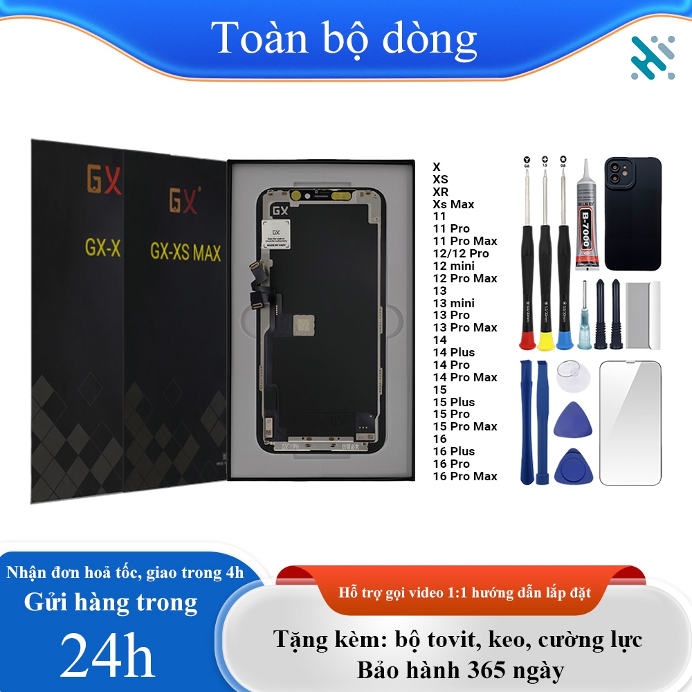 Màn hình GX OLED chính hãng tương thích  IP X/XS/XR/Xs Max/11/12/13/MINI/14/15/16/Pro/Plus/Pro Max