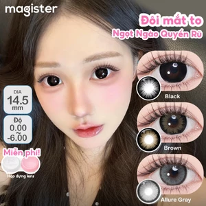 【Recommend】Magister Kính Áp Tròng 2 chiếc Đường kính lớn DIA 14.2/14.5mm Black/Brown/Gray Kính Áp Tròng Cận 6 Tháng