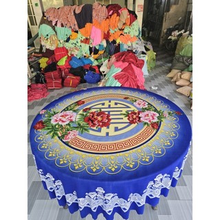 Khăn trải bàn tròn thun in 5D
