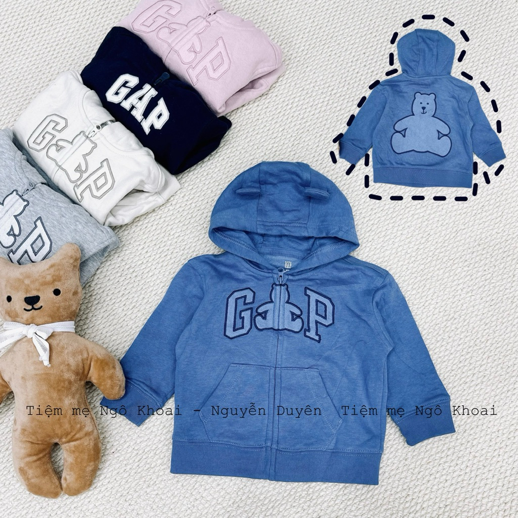 [MD52] baby G.@.P 6/12-12/18M  Áo khoác nỉ có mũ khoá kéo cho bé