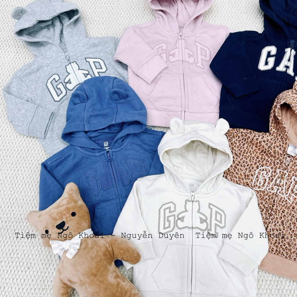 [MD52] baby G.@.P 18-24m  Áo khoác nỉ có mũ khoá kéo cho bé