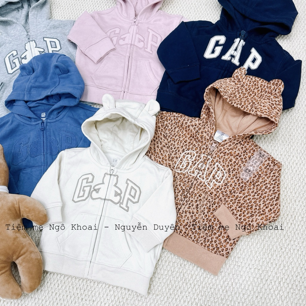 [MD52] baby G.@.P 6/12-12/18M  Áo khoác nỉ có mũ khoá kéo cho bé