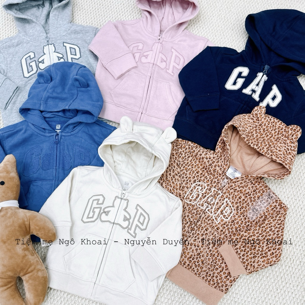 [MD52] baby G.@.P 18-24m  Áo khoác nỉ có mũ khoá kéo cho bé