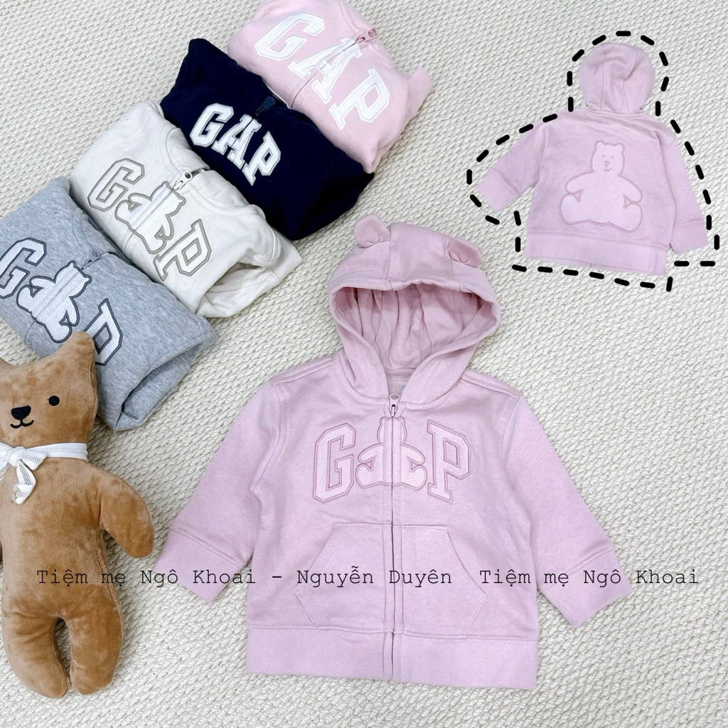 [MD52] baby G.@.P 6/12-12/18M  Áo khoác nỉ có mũ khoá kéo cho bé