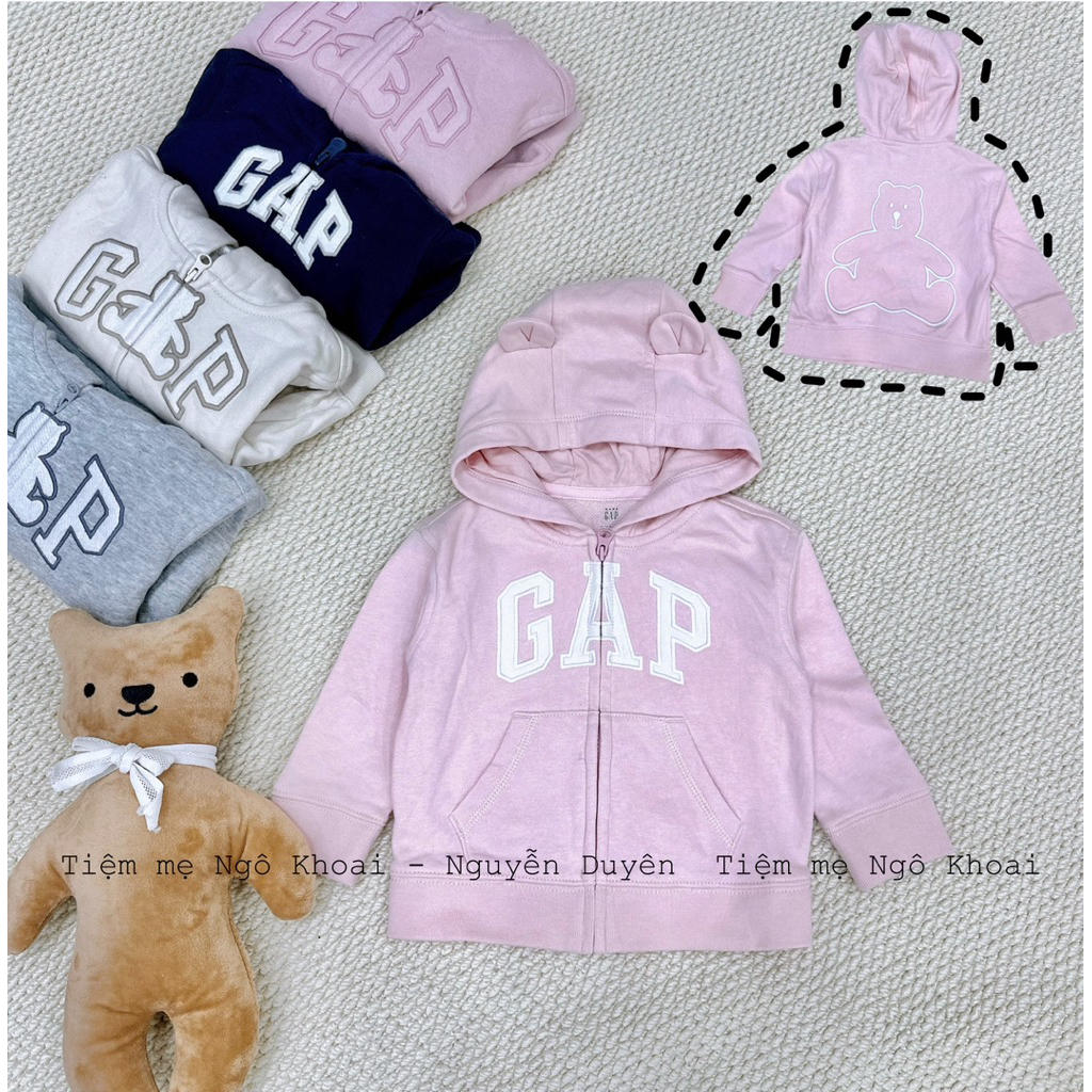 [MD52] baby G.@.P 18-24m  Áo khoác nỉ có mũ khoá kéo cho bé