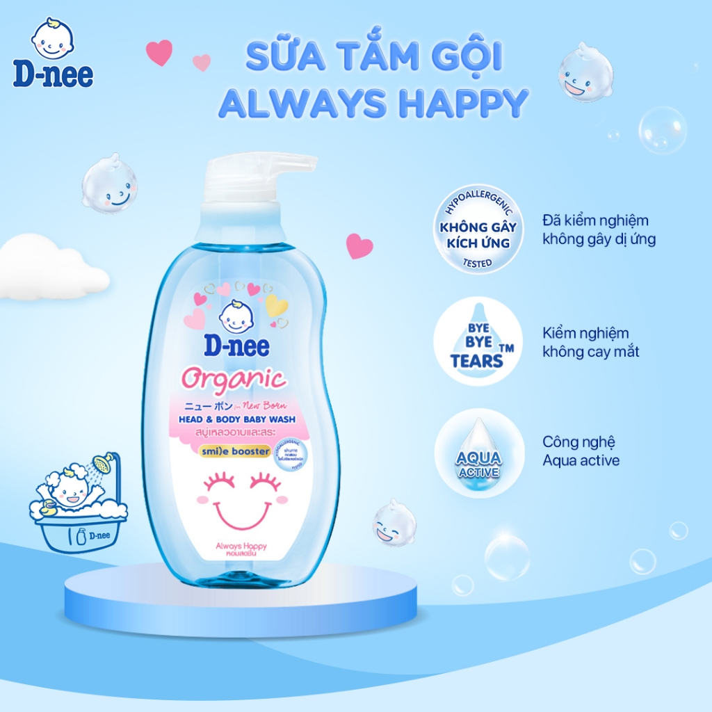 Sữa tắm gội D-nee cho trẻ sơ sinh dưới 3 tuổi giúp da mịn, tóc mượt 380ml - 4 Hương thơm